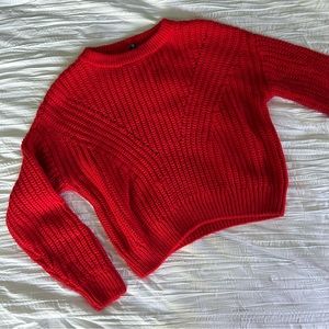 H&M DIVIDED Red Cropped Sweater
